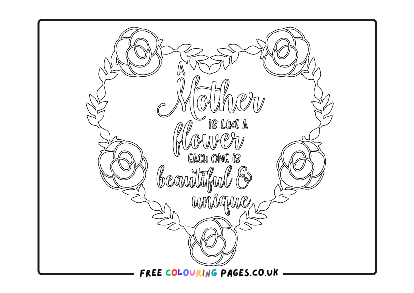 Mother Colouring Pages