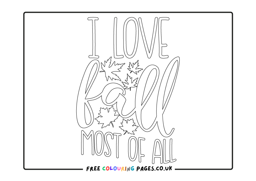 Free Fall Colouring Pages