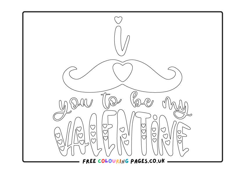 Valentines Printable Colouring Pages