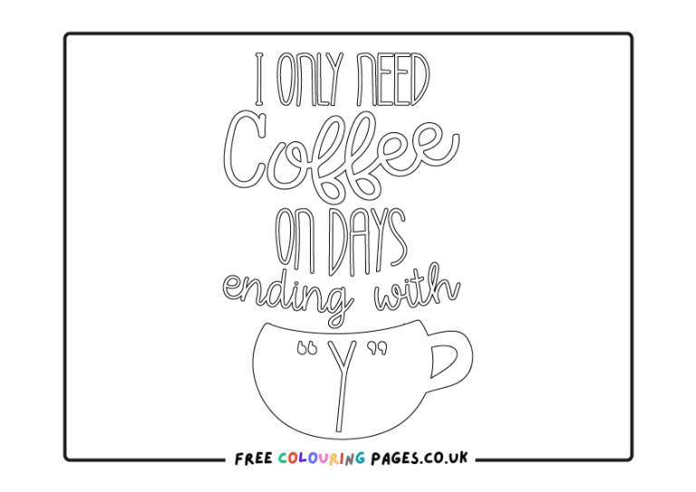 Coffee Colouring Pages