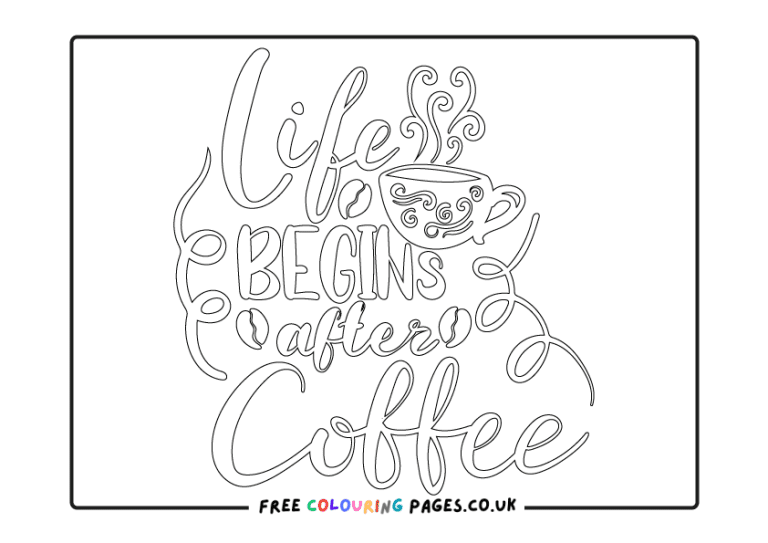 Coffee Colouring Printables