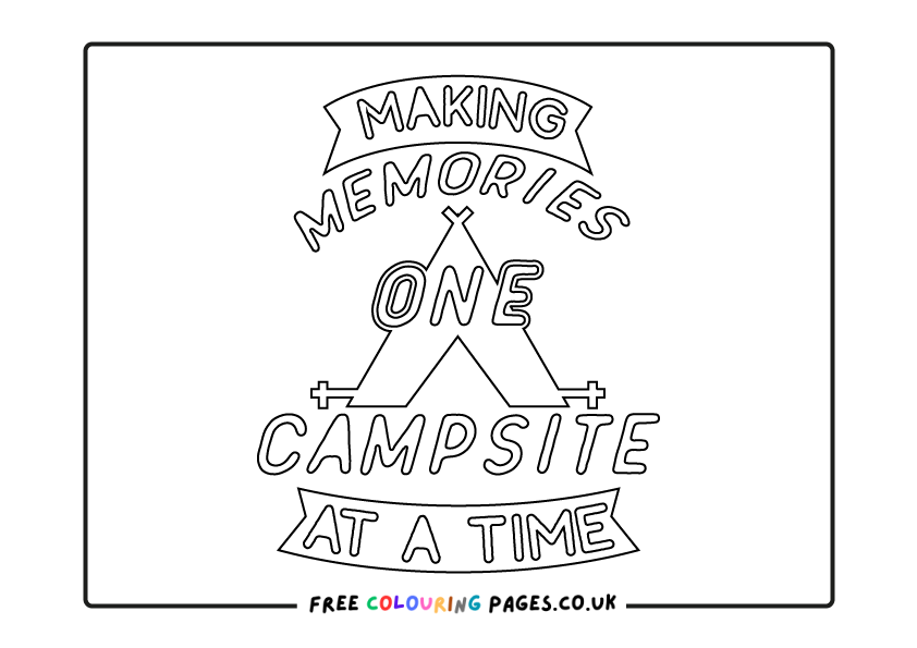 Camping Colouring Pages