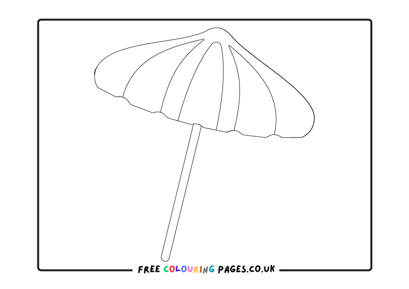 Parasol Summer Colouring Page