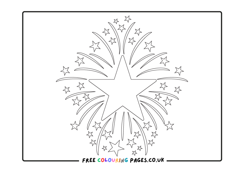 Fireworks Colouring Pages