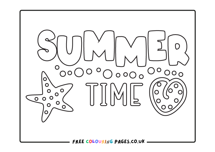 Free Summer Colouring Pages