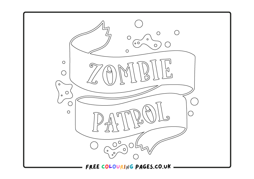 Halloween Zombie Colouring Pages