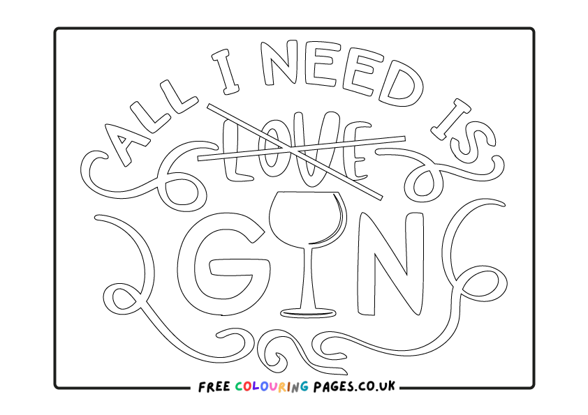 Gin Colouring Pages
