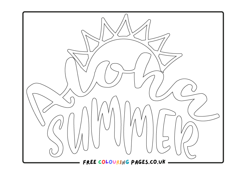 Summer Aloha Colouring Pages