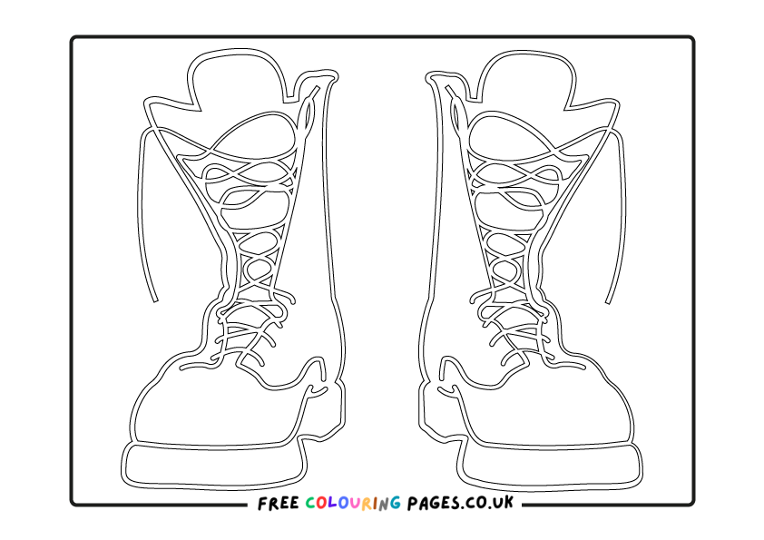 Army Boots Colouring Pages