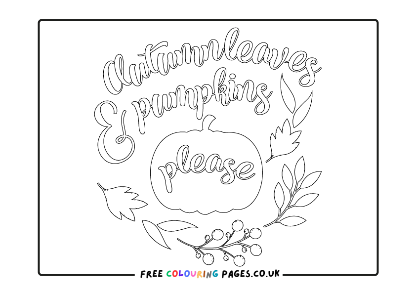 Fall Colouring Pages Free