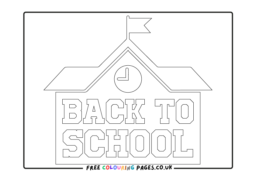 School Colouring Pages Free