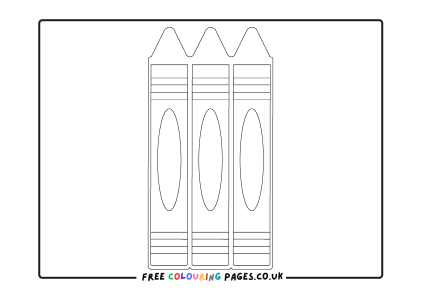 Crayons Colouring Pages Free
