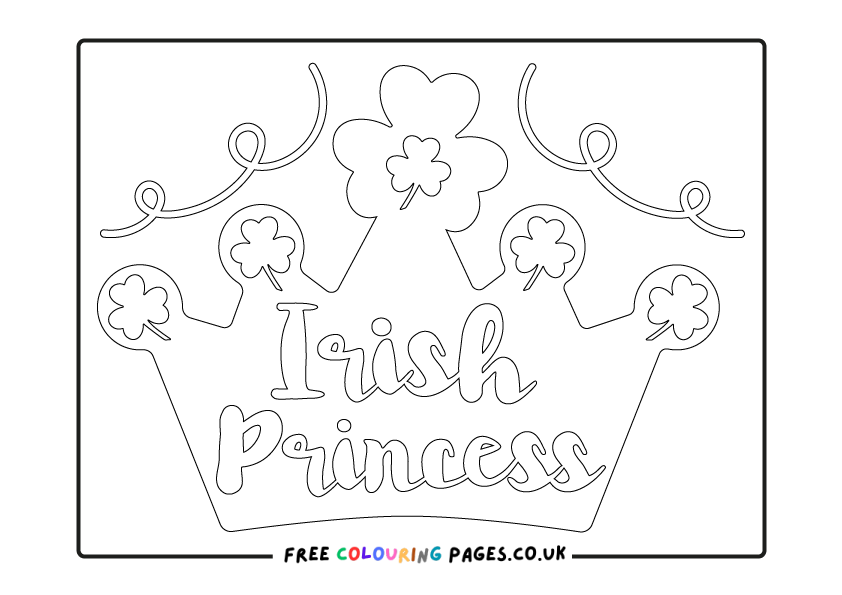 Free Princess Crown Colouring Pages