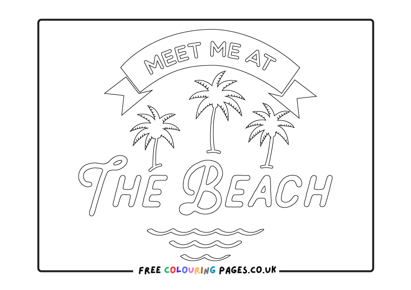 Beach Colouring Pages