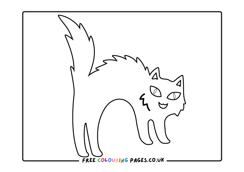 Spooky Cat Colouring Page