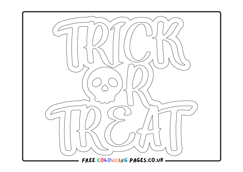 Trick or Treat Halloween Colouring Pages