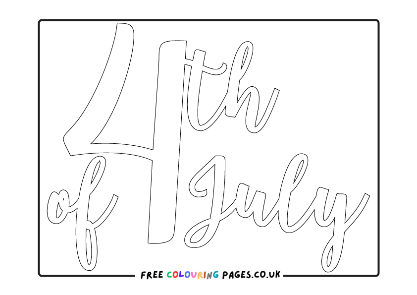 4th July Printable Colouring Pages