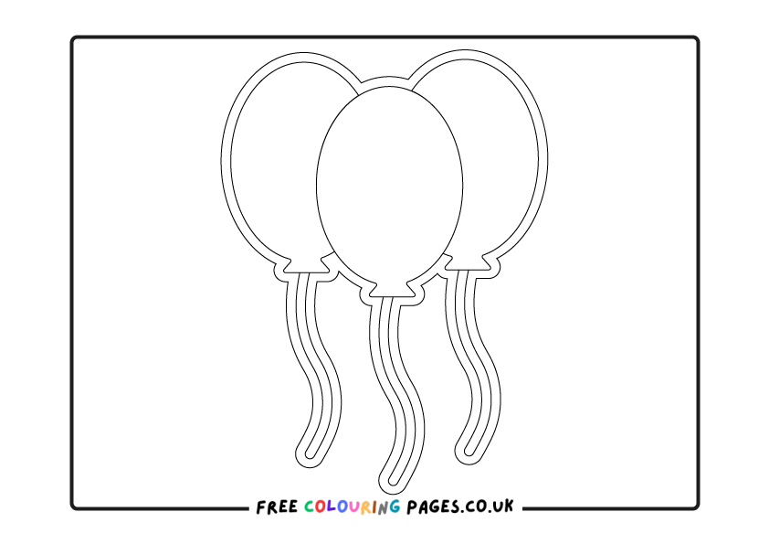 Birthday Balloons Colouring Page