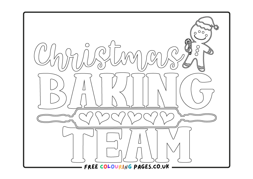 Free Xmas Baking Colouring Pages