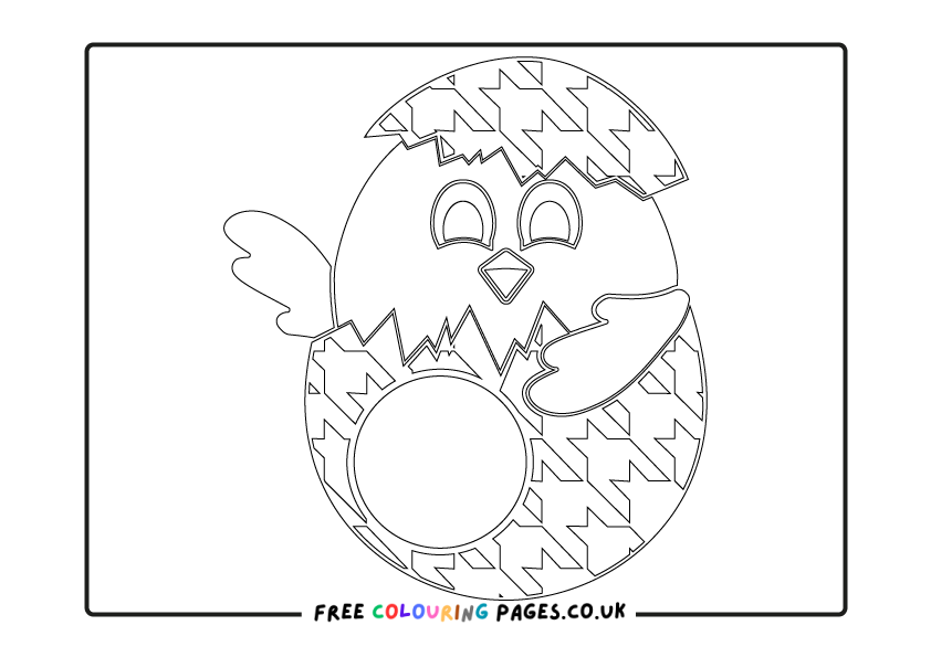 Easter Chich Colouring Pages Free