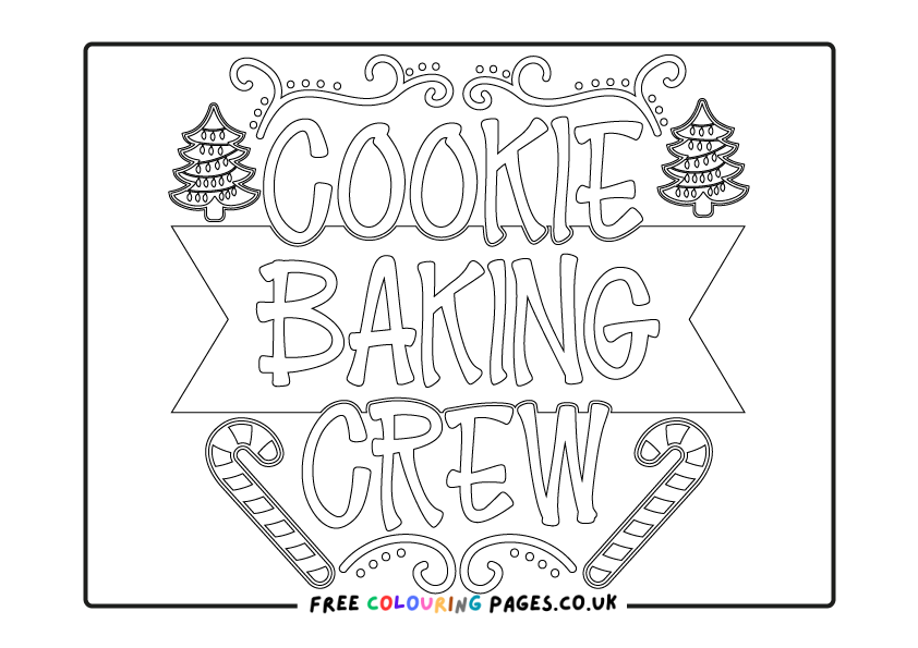 Christmas Cookie Baking Colouring Pages