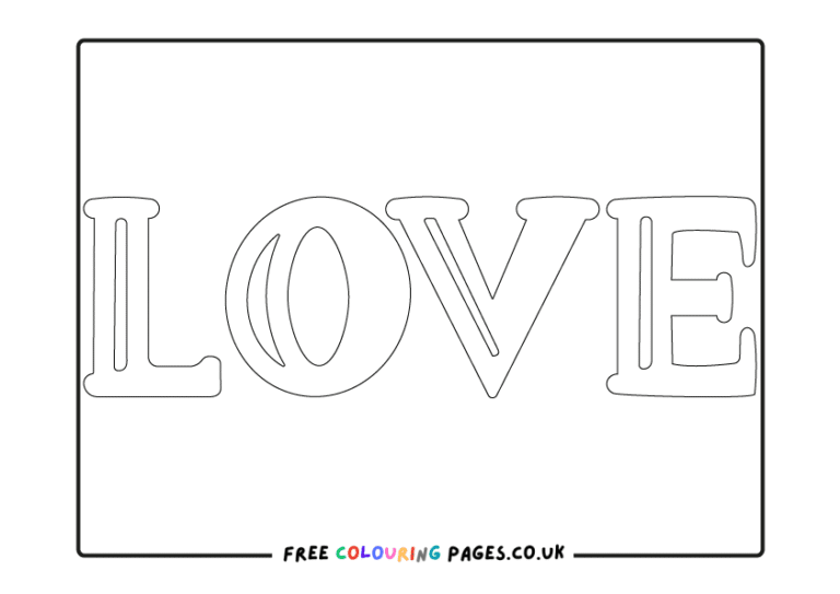 Love themed colouring pages