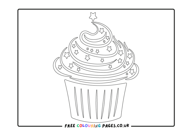 Cupcake Colouring Pages