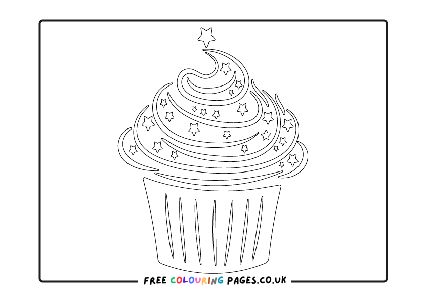 Cupcake Colouring Pages