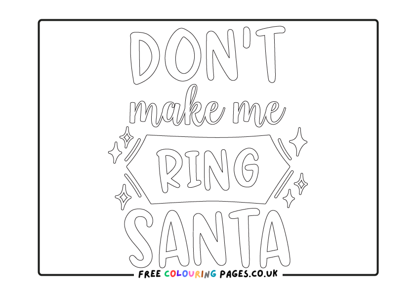 Santa Themed Colouring Pages Free