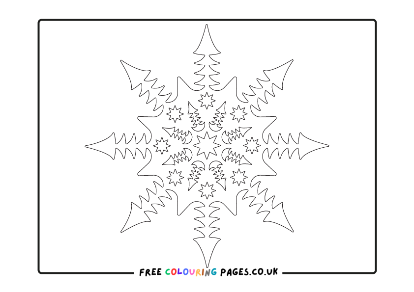 Snowflake Colouring Pages Christmas