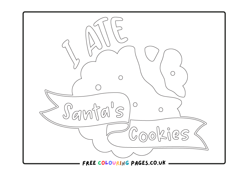 Santa's Cookies Colouring Pages Free