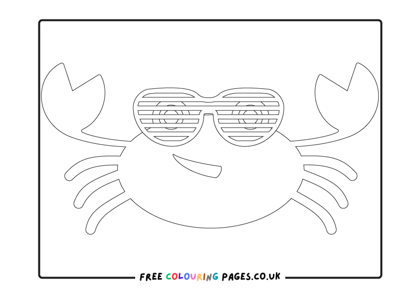 Free Summer Colouring Pages Crab Theme