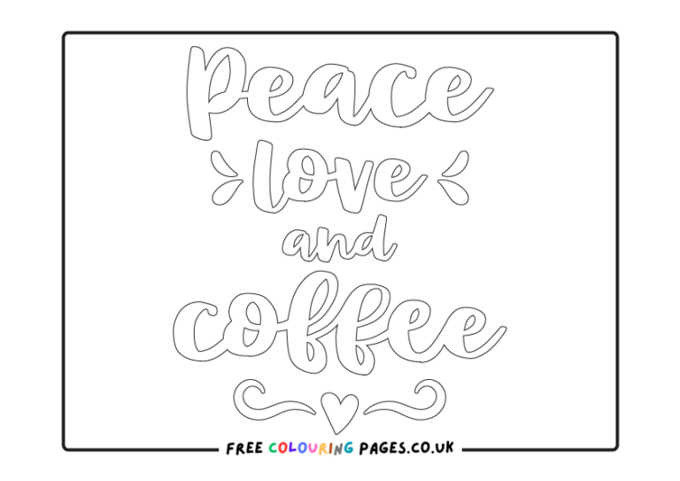 Free Colouring Pages Coffee themed