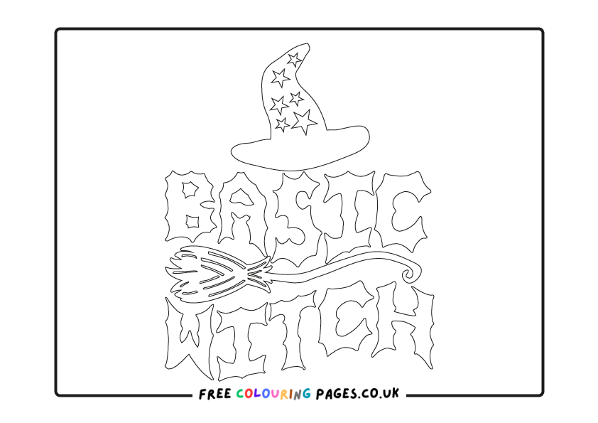 Halloween Witch Colouring Pages