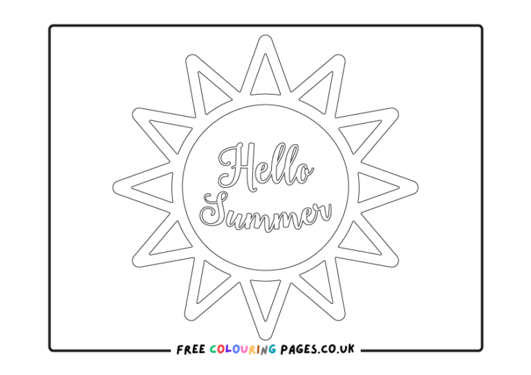 Free Summer Colouring Pages