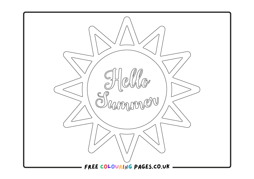 Free Summer Colouring Pages